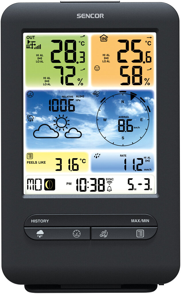 Profesionali orų stotelė Sencor SWS 9898 WiFi, 5in1 kaina ir informacija | Meteorologinės stotelės, termometrai | pigu.lt