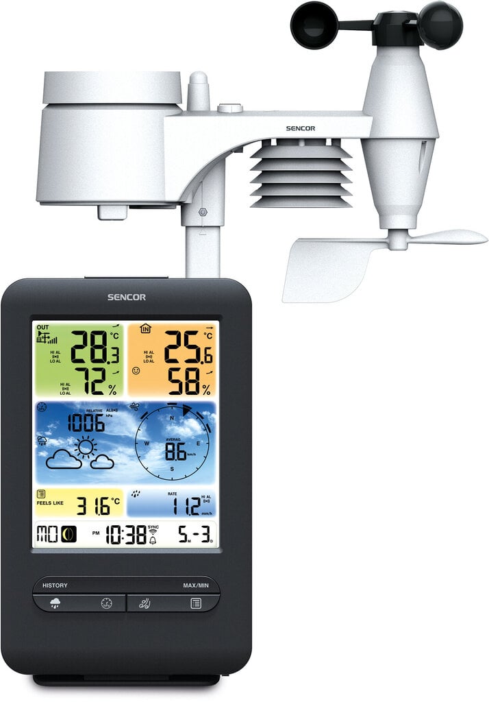 Profesionali orų stotelė Sencor SWS 9898 WiFi, 5in1 цена и информация | Meteorologinės stotelės, termometrai | pigu.lt