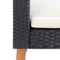 Poilsio komplektas su pagalvėmis vidaXL, 2 dalių, juodas, poliratanas kaina ir informacija | Lauko baldų komplektai | pigu.lt