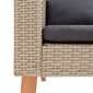 Trivietė sodo sofa su pagalvėlėmis, smėlio spalvos kaina ir informacija | Lauko kėdės, foteliai, pufai | pigu.lt