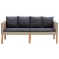 Dvivietė sodo sofa su pagalvėlėmis, ruda kaina ir informacija | Lauko kėdės, foteliai, pufai | pigu.lt
