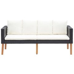 Dvivietė sodo sofa su pagalvėlėmis, juodos spalvos цена и информация |  Садовые стулья, кресла, пуфы | pigu.lt