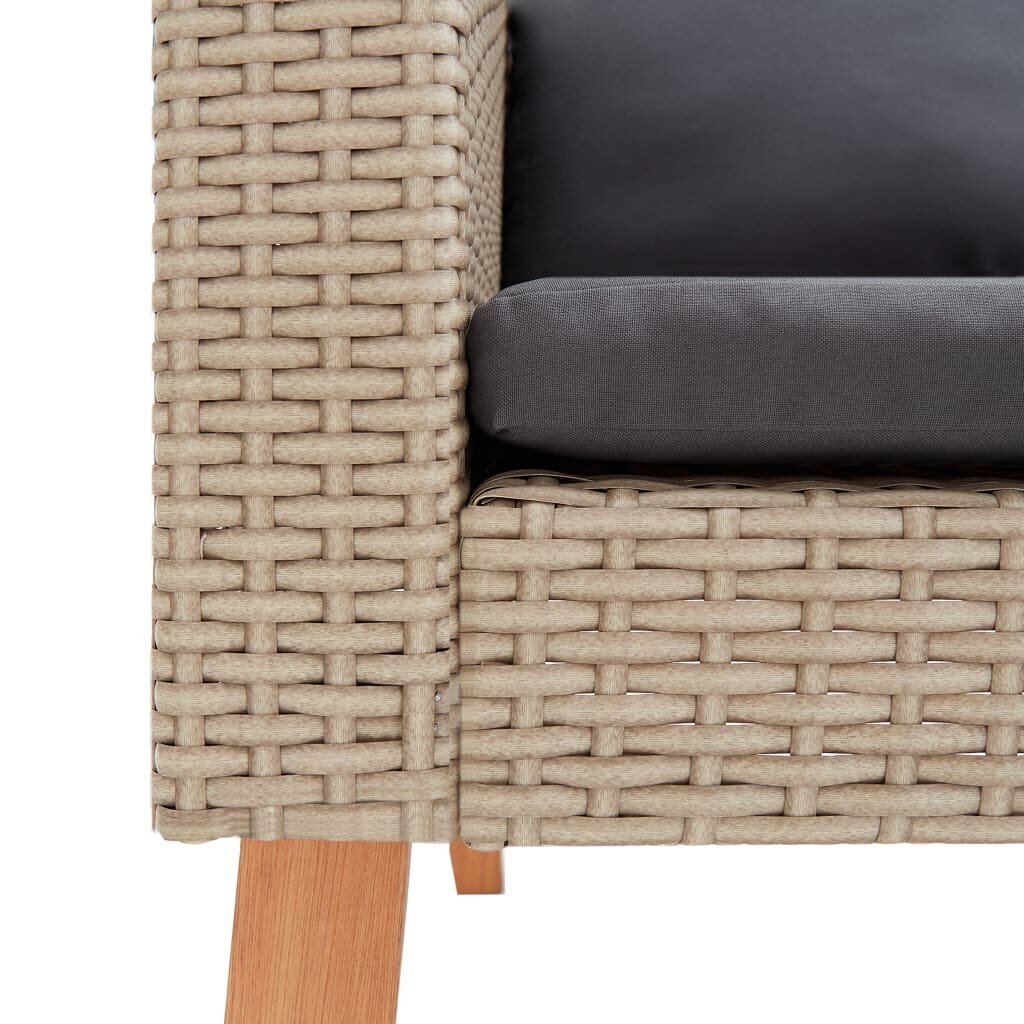 Fotelis su pagalvėlėmis, ruda kaina ir informacija | Lauko kėdės, foteliai, pufai | pigu.lt