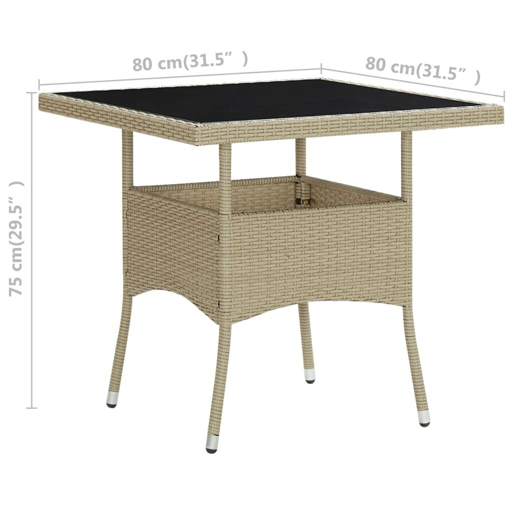 Lauko valgomojo stalas, smėlio spalvos цена и информация | Lauko stalai, staliukai | pigu.lt