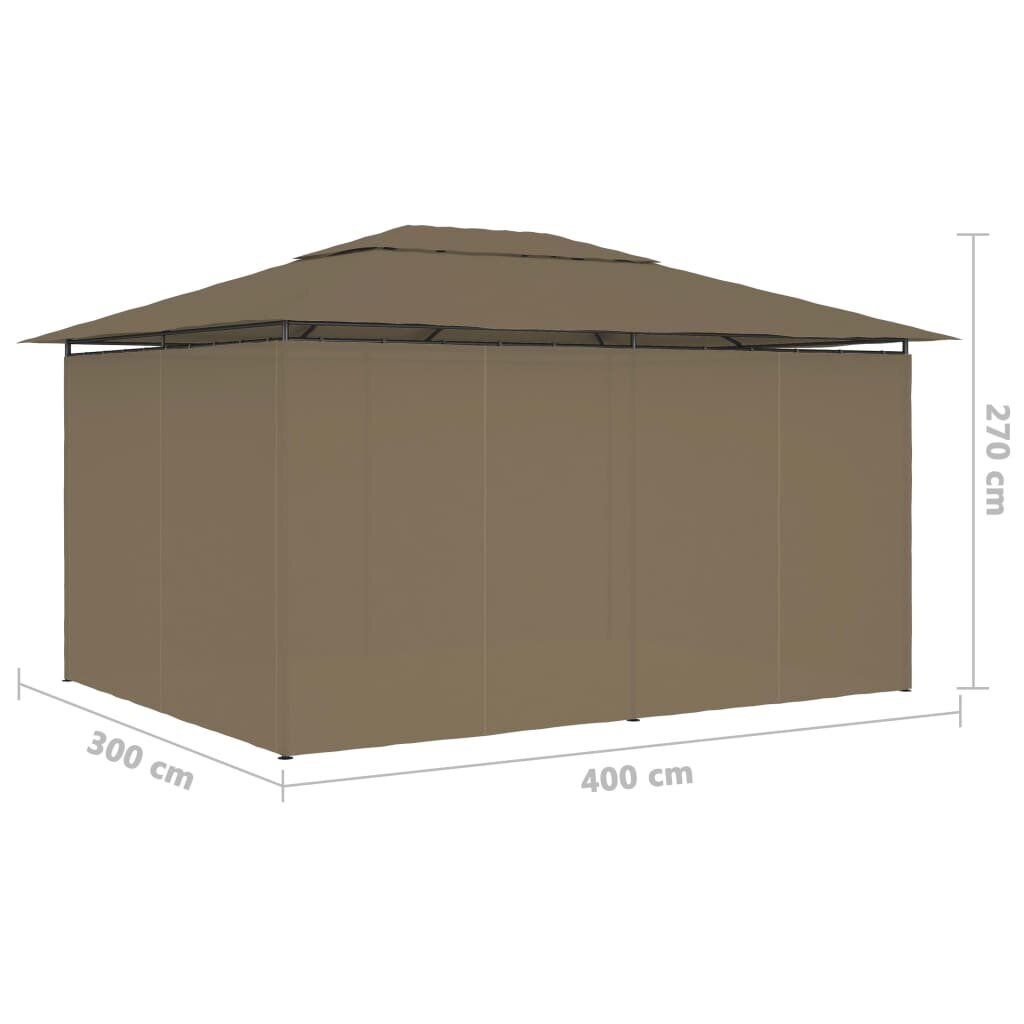 Sodo palapinė su užuolaidomis, 4x3 m, 180g/m², цена и информация | Pavėsinės | pigu.lt