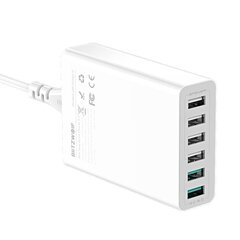 Сетевое зарядное устройство BlitzWolf BW-S15, 6xUSB/60W/4.8A/Quick Charge 3.0, белое цена и информация | Зарядные устройства для телефонов | pigu.lt