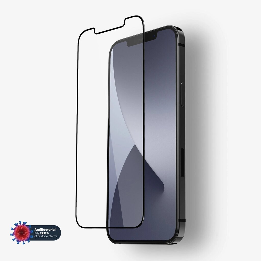Apsauginis stiklas su rėmeliu Hallo 6D Apple iPhone 12 / 12 Pro Black kaina ir informacija | Apsauginės plėvelės telefonams | pigu.lt