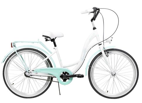 Vaikiškas dviratis AZIMUT Julie 24" 3-speed 2021, baltas/žalias цена и информация | Велосипеды | pigu.lt