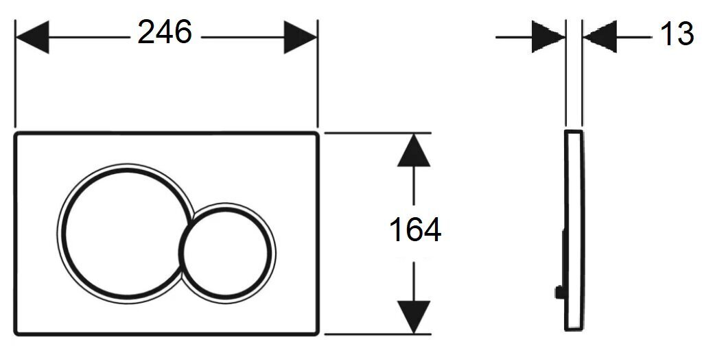 WC nuleidimo mygtukas Geberit Sigma 01 115.770.DW.5, juodas kaina ir informacija | Priedai unitazams, bidė | pigu.lt