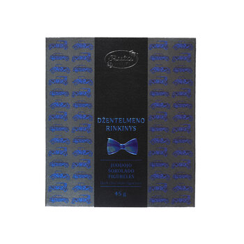 Juodojo šokolado (75%) figūrėlės DŽENTELMENO RINKINYS, 45g kaina ir informacija | Saldumynai | pigu.lt