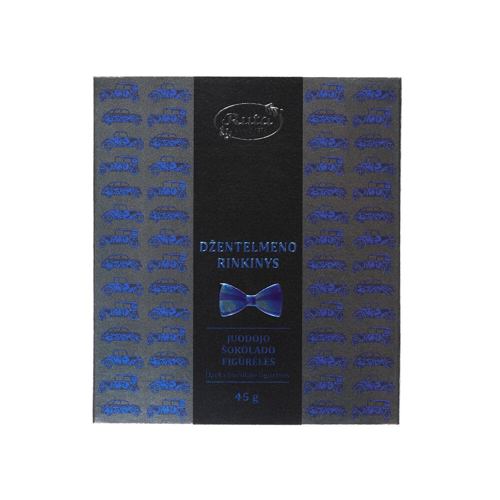 Juodojo šokolado (75%) figūrėlės DŽENTELMENO RINKINYS, 45g цена и информация | Saldumynai | pigu.lt