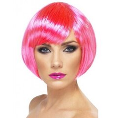 Женский розовый короткий парик цена и информация | Карнавальные костюмы | pigu.lt