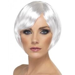 Женский белый короткий парик цена и информация | Карнавальные костюмы | pigu.lt