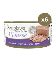 Applaws Cat Mousse для взрослых кошек с тунцом, 6х70 гр цена и информация | Консервы для кошек | pigu.lt