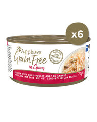 Applaws Grain Free для взрослых кошек с курицей и уткой в ​​соусе, 6х70 гр цена и информация | Консервы для кошек | pigu.lt