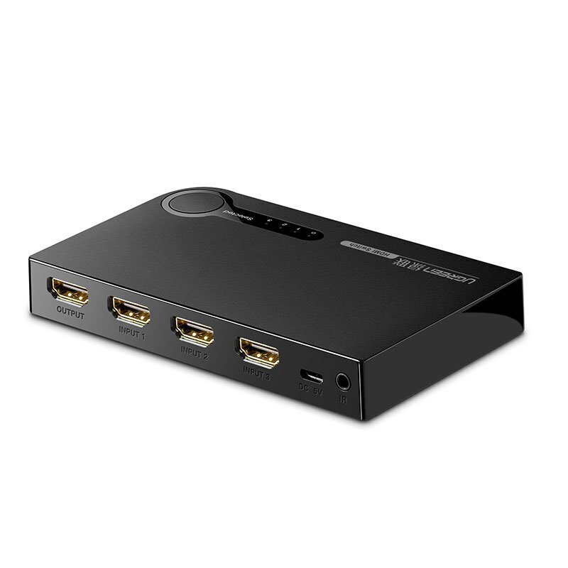 Komutatorius Ugreen HDMI - 3x HDMI, 3D, 4K, 7,5 Gbps, 36 bit kaina ir informacija | Komutatoriai (Switch) | pigu.lt