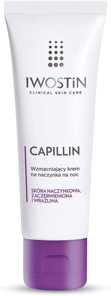 Naktinis veido kremas kuperozinei odai Iwostin Capillin, 40 ml kaina ir informacija | Veido kremai | pigu.lt