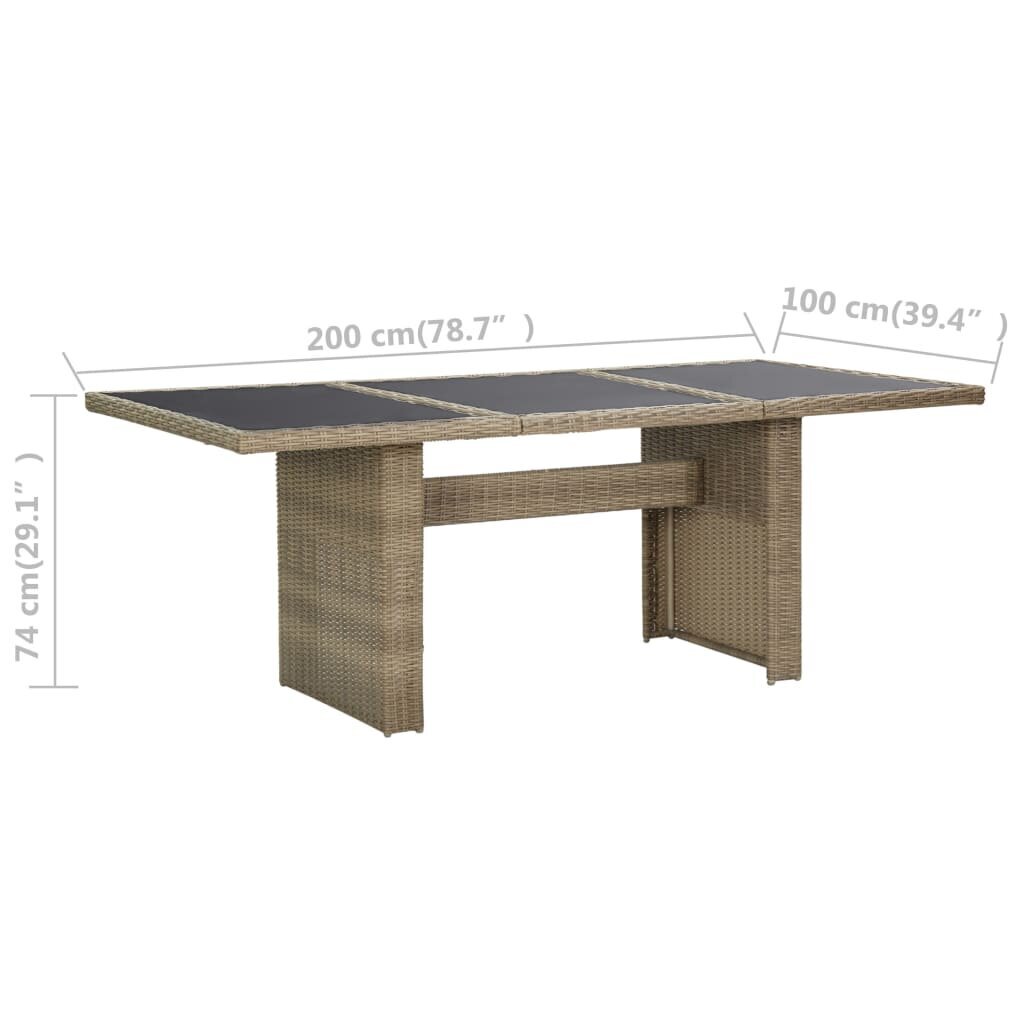 Sodo stalas vidaXL, 200x100x74 cm kaina ir informacija | Lauko stalai, staliukai | pigu.lt