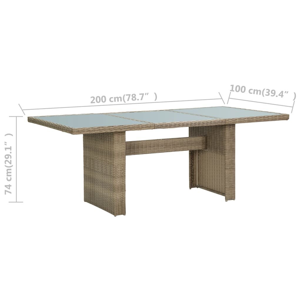 Sodo stalas vidaXL, 200x100x74 cm kaina ir informacija | Lauko stalai, staliukai | pigu.lt