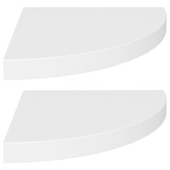 Полки подвесные угловые VidaXL, 2 шт., 35x35x3,8 см, белые цена и информация | Полки | pigu.lt