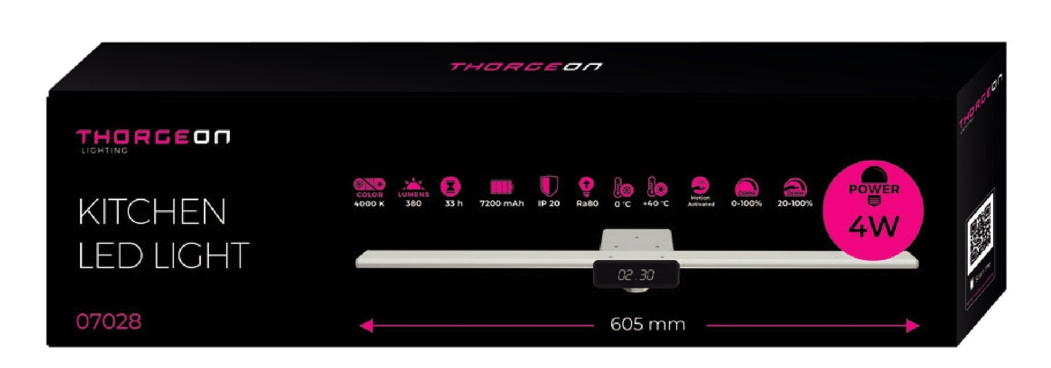 Profilio virtuvinis šviestuvas su judesio jutikliu Thorgeon Led kaina ir informacija | Įmontuojami šviestuvai, LED panelės | pigu.lt