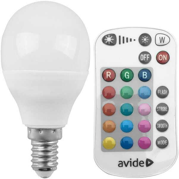 LED lemputė Avide Smart RGB+W 5.5W G45 E14 470lm su pulteliu kaina | pigu.lt