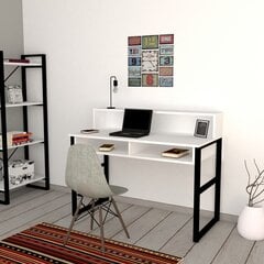 Rašomasis stalas Zakkum, baltas/juodas kaina ir informacija | Kompiuteriniai, rašomieji stalai | pigu.lt