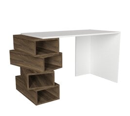 Rašomasis stalas Jenga, baltas/rudas kaina ir informacija | Kompiuteriniai, rašomieji stalai | pigu.lt