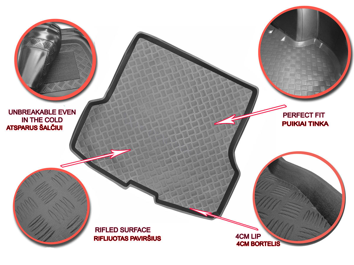 Bagažinės kilimėlis Citroen C4 Picasso 2013- (normal spare wheel) /13036 kaina ir informacija | Modeliniai bagažinių kilimėliai | pigu.lt