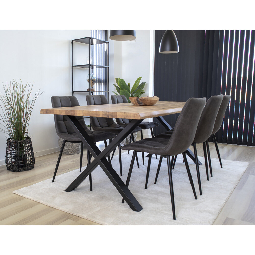 Pietų stalas TulonX, aliejuotas ąžuolo stalviršis цена и информация | Virtuvės ir valgomojo stalai, staliukai | pigu.lt