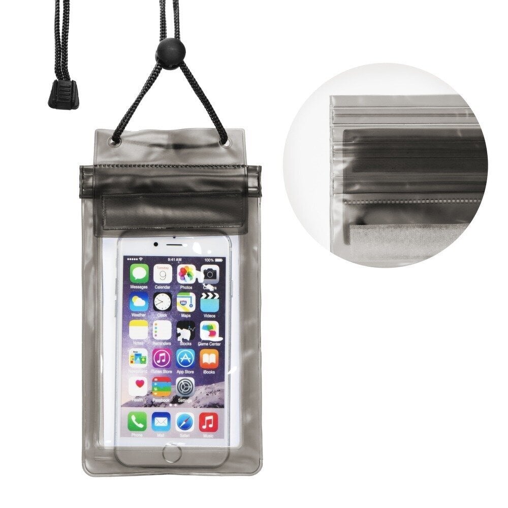 Waterprooof neperšlampamas krepšys, juoda kaina ir informacija | Telefono dėklai | pigu.lt