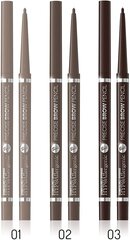 Карандаш для бровей «Bell Hypoallergenic Precise brow pencil», 01 Light blonde, 2г цена и информация | Карандаши, краска для бровей | pigu.lt
