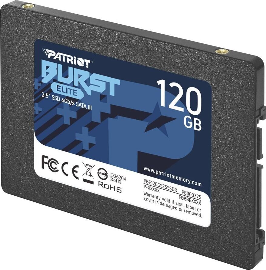 Patriot PBE120GS25SSDR цена и информация | Vidiniai kietieji diskai (HDD, SSD, Hybrid) | pigu.lt