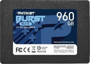 Внутренний жесткий диск Patriot PBE960GS25SSDR цена и информация | Внутренние жёсткие диски (HDD, SSD, Hybrid) | pigu.lt