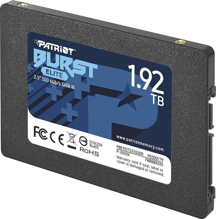 Patriot PBE192TS25SSDR цена и информация | Vidiniai kietieji diskai (HDD, SSD, Hybrid) | pigu.lt