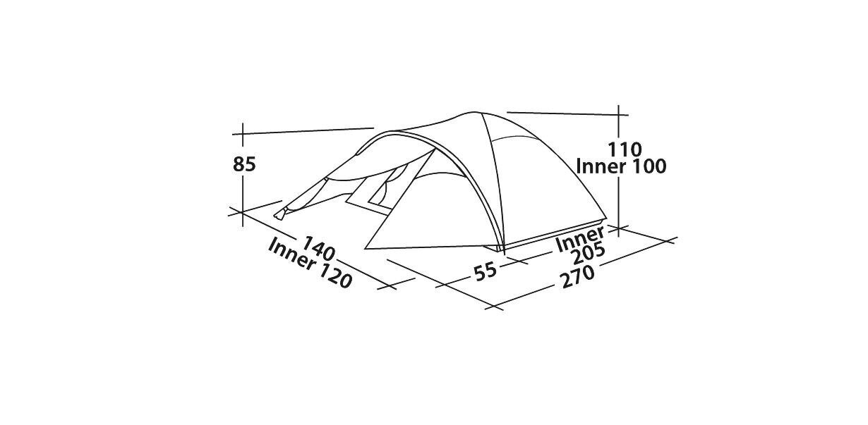 Palapinė Easy Camp Quasar 200, žalia цена и информация | Palapinės | pigu.lt