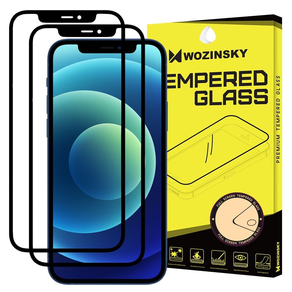 Wozinsky 2x iPhone 12 Pro Max black цена и информация | Apsauginės plėvelės telefonams | pigu.lt