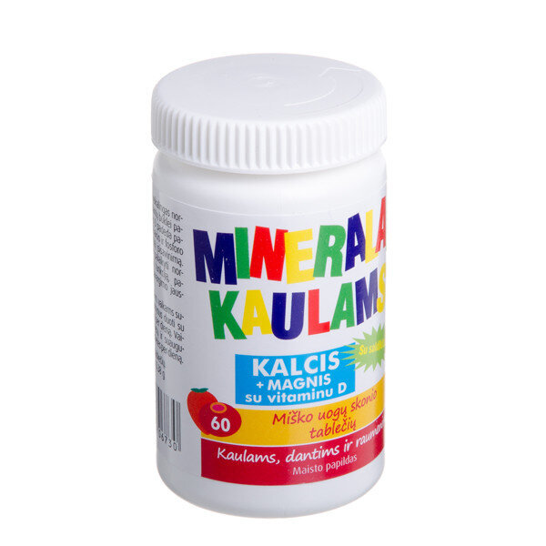 Maisto papildas New Nordic Mineralai kaulams, miško uogų sk., 60 tablečių kaina ir informacija | Vitaminai, maisto papildai, preparatai gerai savijautai | pigu.lt