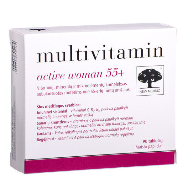 Maisto papildas New Nordic Multivitaminai moterims 55+, 90 tablečių цена и информация | Vitaminai, maisto papildai, preparatai gerai savijautai | pigu.lt