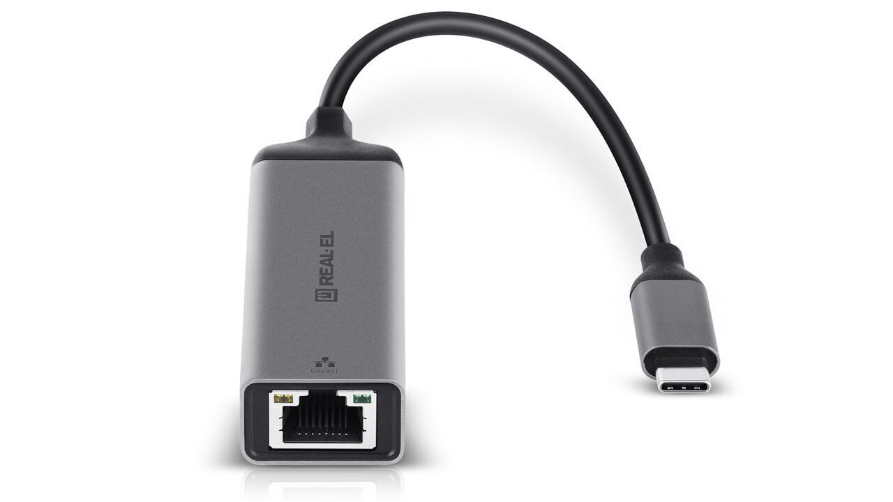 Adapteris REAL-EL CE-150 (C tipas - Ethernet) kaina ir informacija | Adapteriai, USB šakotuvai | pigu.lt