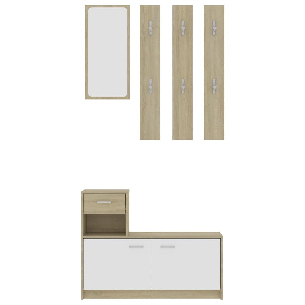 Koridoriaus baldų komplektas, 100x25x76,5cm, rudas цена и информация | Sekcijos | pigu.lt