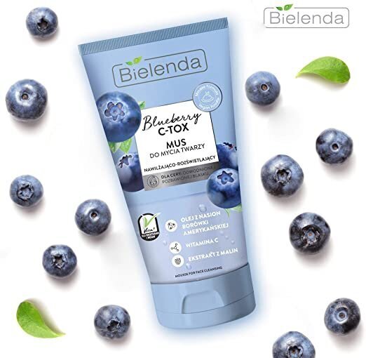 Valomosios veido putos Bielenda Blueberry C-TOX, 135 g цена и информация | Veido prausikliai, valikliai | pigu.lt