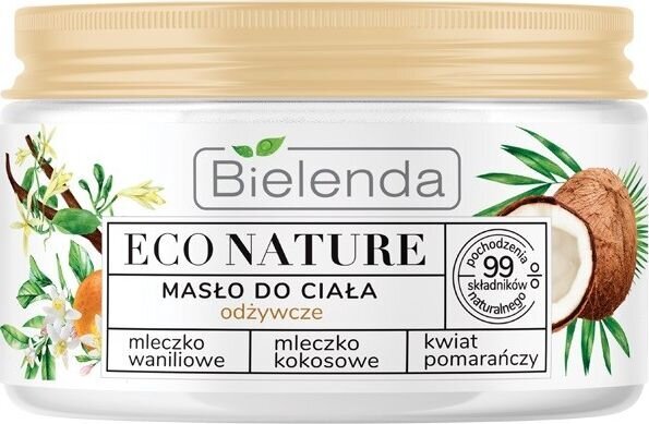 Maitinamasis kūno sviestas Bielenda Eco Natur Vanilinis pienas ir kokosų bei apelsinų žiedai, 250 ml цена и информация | Kūno kremai, losjonai | pigu.lt