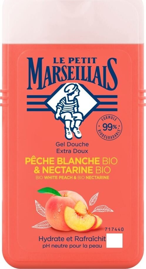 Dušo želė Le Petit Marseillais BIO baltasis persikas ir nektarinas, 250 ml kaina ir informacija | Dušo želė, aliejai | pigu.lt