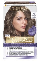 Краска для волос L'Oreal Paris Excellence Cool Creme 7.11 Ultra Ash Blonde цена и информация | Краска для волос | pigu.lt