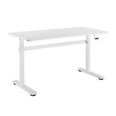 Ручной стол для сидения и стойки, черная рама, столешница (LDF) 1400 x 600 мм, белый цена и информация | Компьютерные, письменные столы | pigu.lt