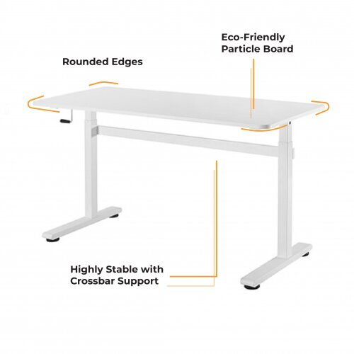 Reguliuojamo aukščio stalas UP UP Loki, baltas kaina ir informacija | Kompiuteriniai, rašomieji stalai | pigu.lt