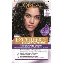 Plaukų dažai L'Oreal Excellence Cool Creme, 3.11 Ultra Ash Dark Brown, 60 ml kaina ir informacija | Plaukų dažai | pigu.lt