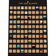 Nutrinamas plakatas EnnoVatti "TOP 100 PLACES" kaina ir informacija | Žemėlapiai | pigu.lt