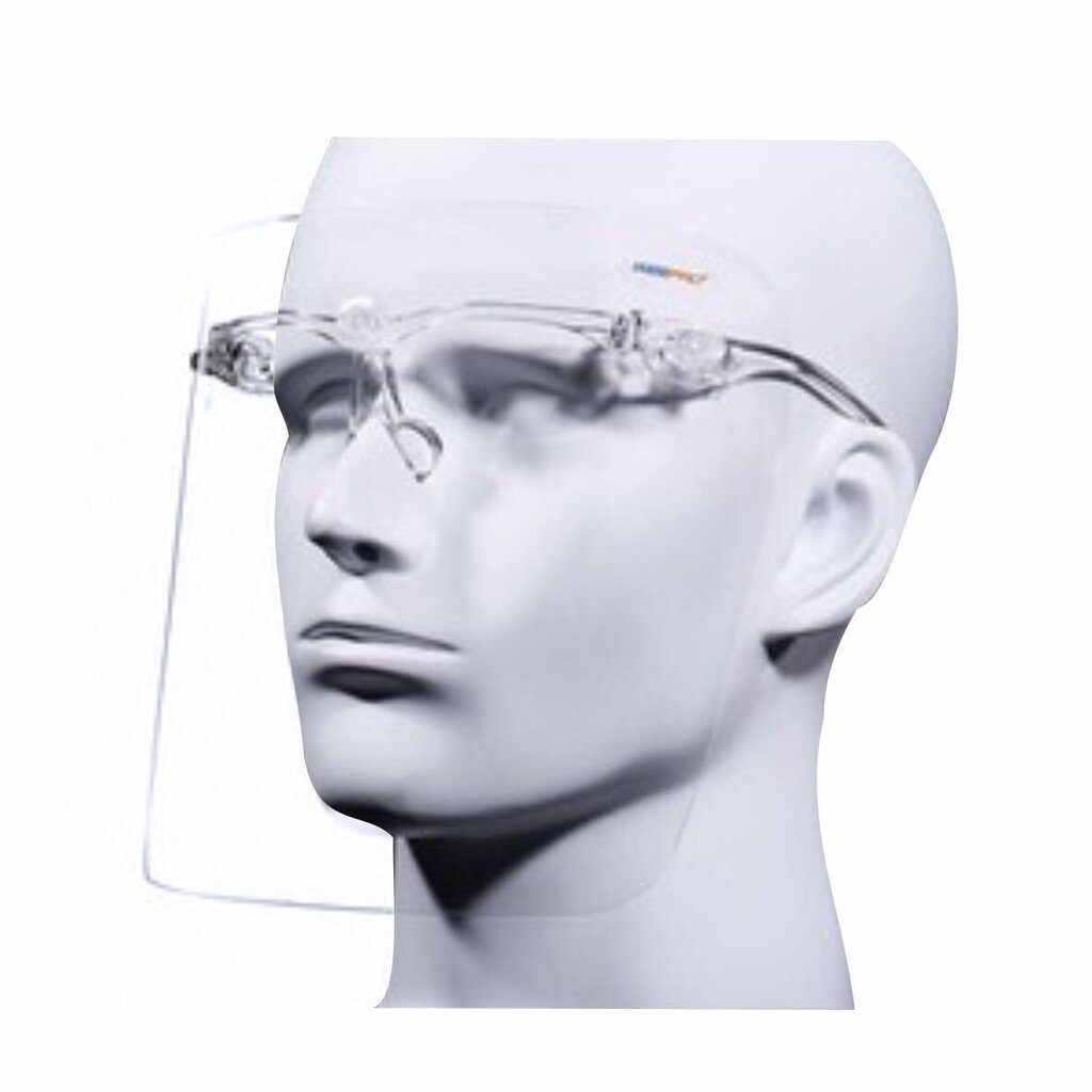 Plastikinis medicininis veido skydelis su akinių rėmelių kaina ir informacija | Galvos apsauga | pigu.lt